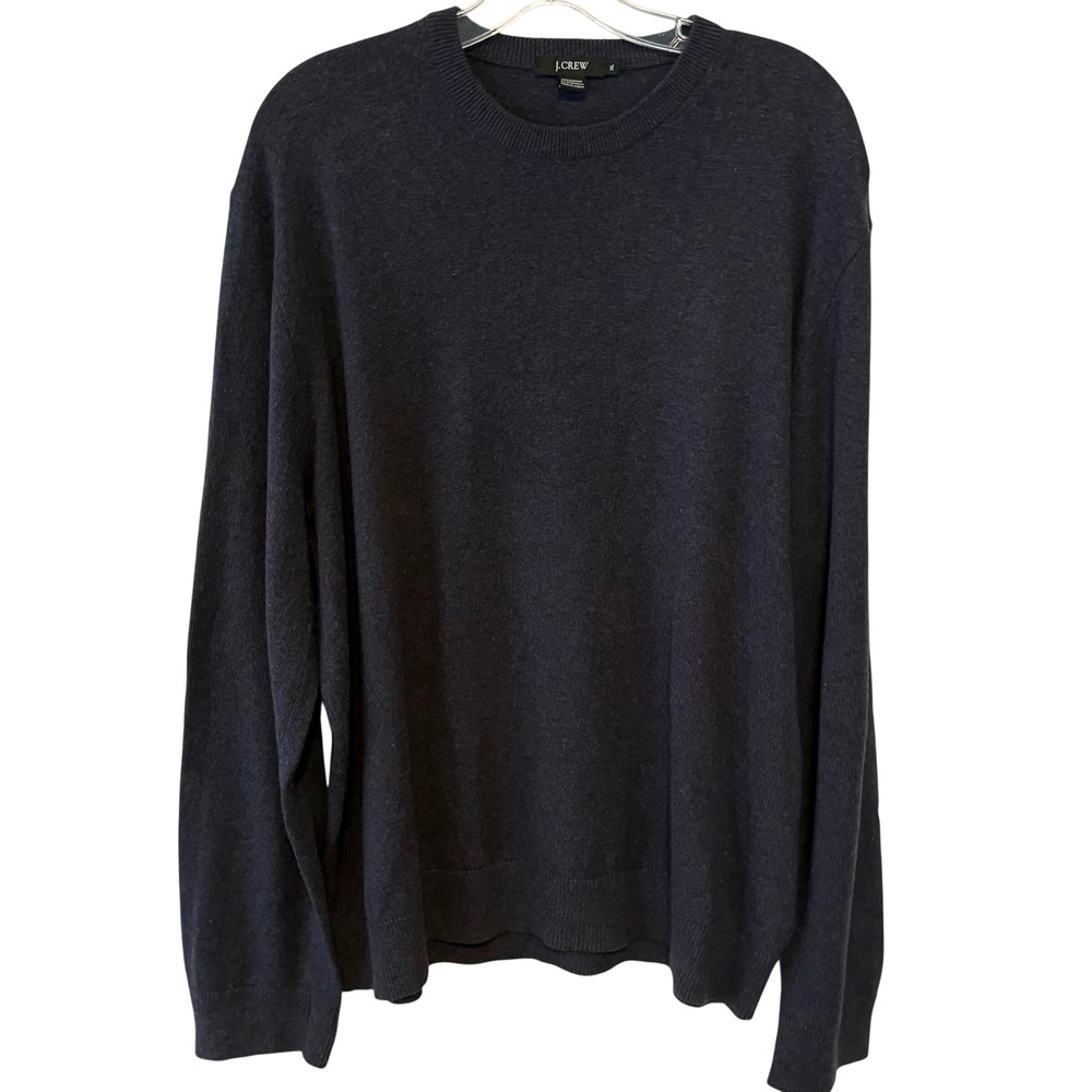 J. Crew Men's Dark‎ Blue Cotton Cashmere Crewneck in Size XL